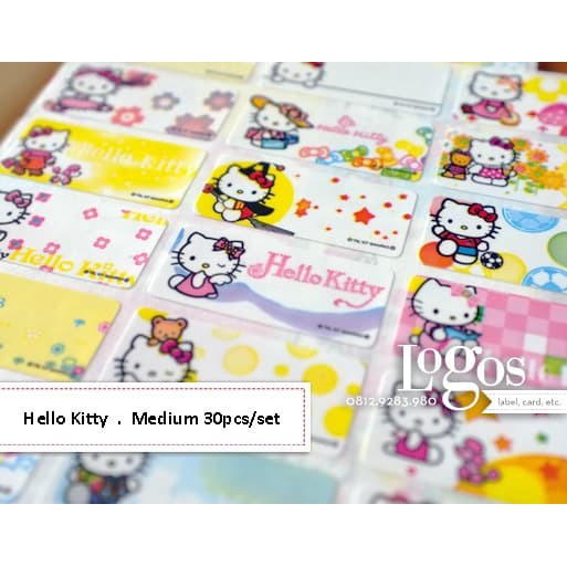 

TERLARIS Hello Kitty Sticker MEDIUM Name Label. Stiker karakter Sanrio lucu utk nama di buku, tas