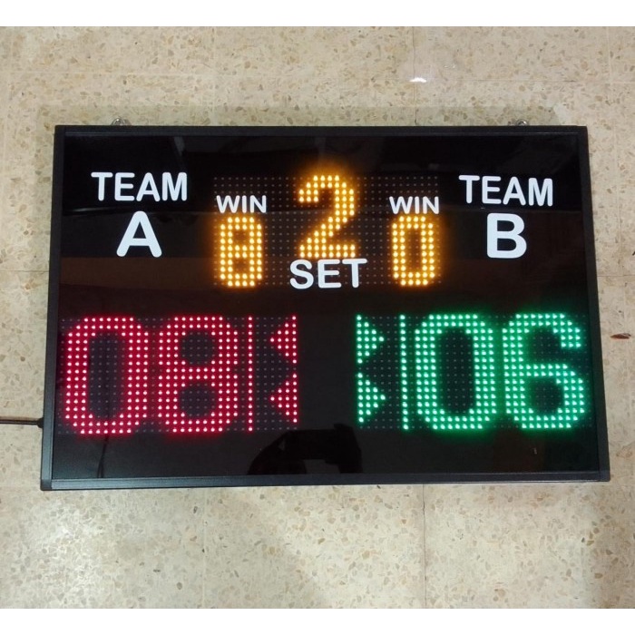 Fines Score Board Badminton Tenis Meja Voli 70X50Cm Papan Skor Digital