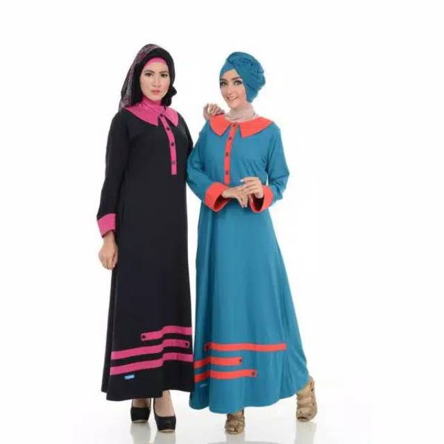 [SYAR'I TILL JANNAH] Gamis Alnita AG 09 Hitam Fanta Tosca Merah