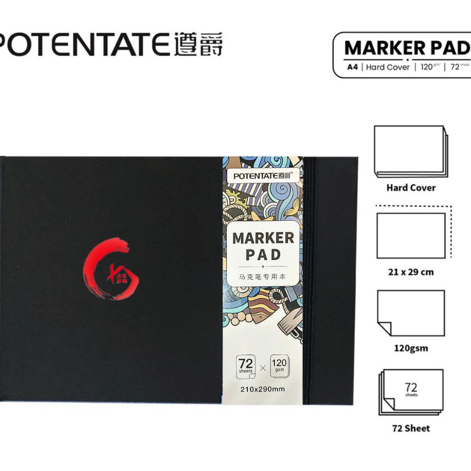 

Potentate Marker Pad A5 / A4 Hard Cover Sketchbook - Buku Sketsa Marker