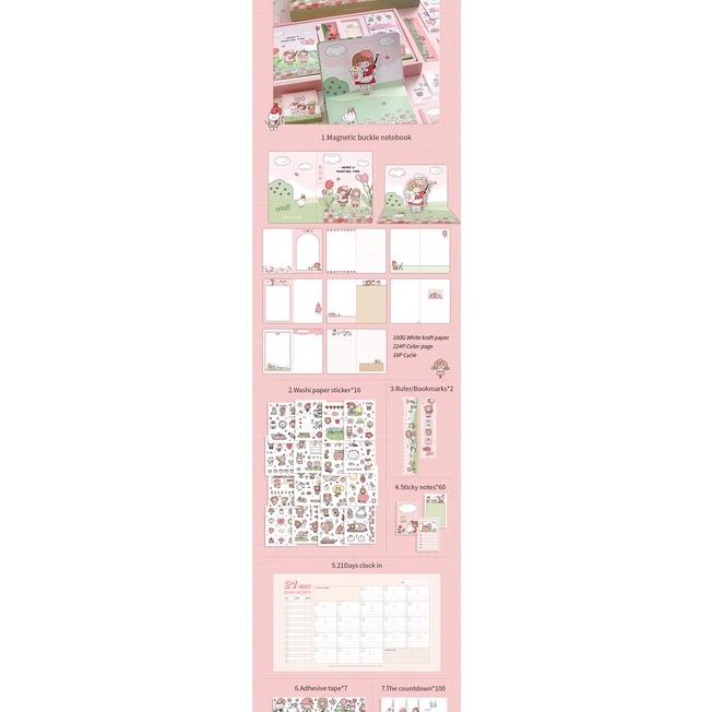 

Cute Diary Book Set Korea Style Cute Stiers Set Buku Catatan Harian