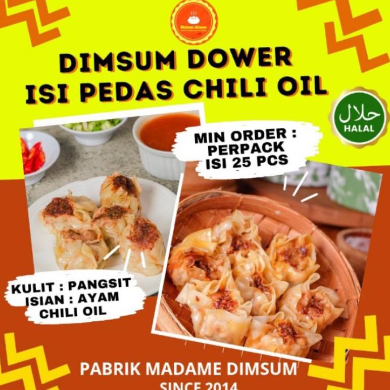 

Ready (VARIAN DIMSUM CHILI OIL) Pabrik Dimsum Frozen food !! Dimsum ayam dimsum halal Super pedas campuran antara rasa ayam dengan Chili oil di dalamnya..