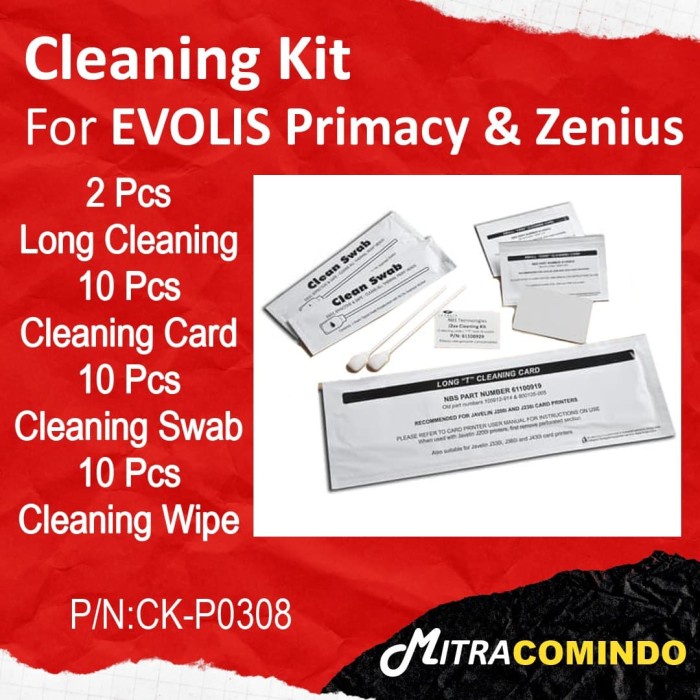 

CLEANING KIT FOR EVOLIS PRIMACY P/N: CK-P0308
