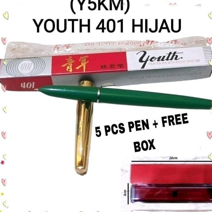 

[Ter] Paket Grosir Fountain (Y5Km) + Free Box. Youth 401 Hijau. A Pul Ink Tinta Isi Ulang.