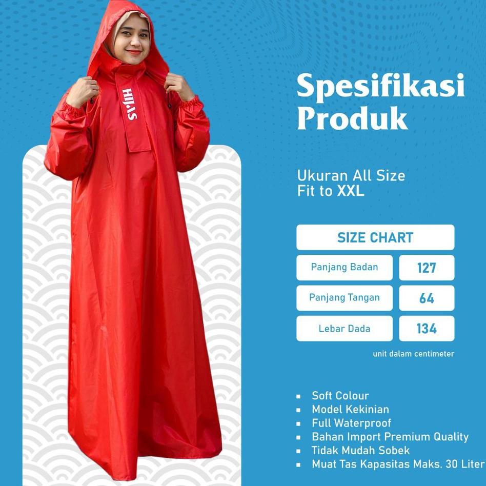 Jas Hujan Wanita Ponco Syari / Jas Hujan Syar'I / Jas Hujan Wanita / Jas Hujan Rok Wanita / Jas Ujan