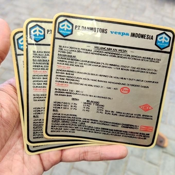 TERMURAH STIKER RUNNING VESPA P100TS P150X PX SPARTAN EXCLUSIVE ORIGINAL DISKON