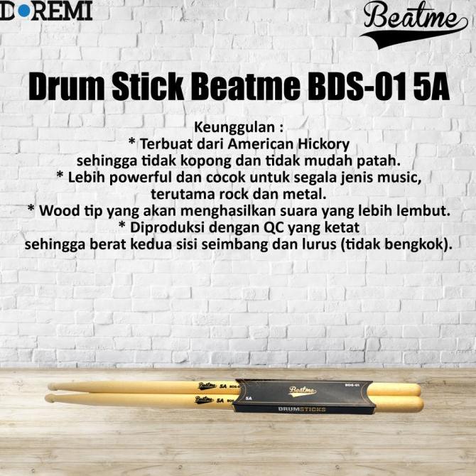 Drum Stick Beatme Maple BDS 01 5A - Stik Drum Maple Beatme 5A