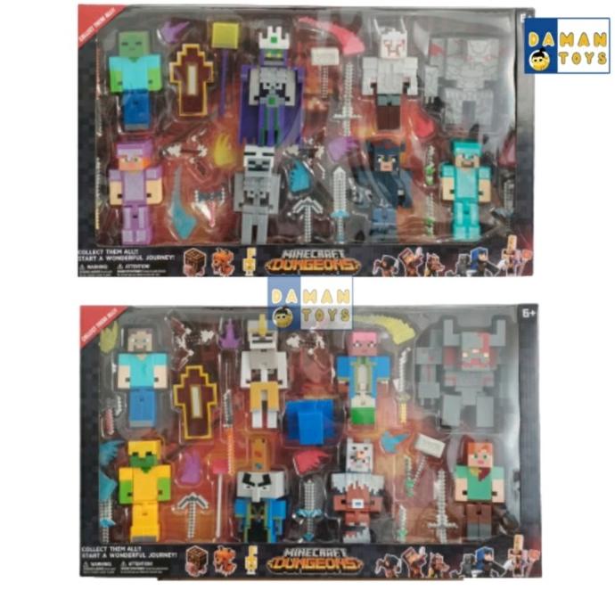 Trend Mainan Figure Minecraft Dungeons Toys Illager Golem Figures/Mine Craft Terbaik