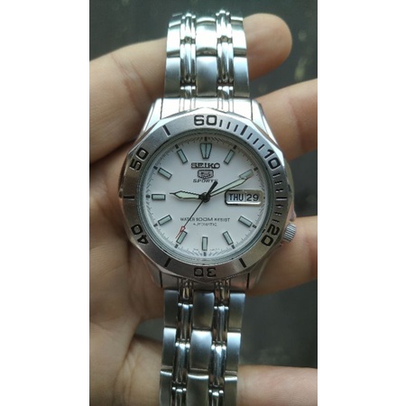 jam tangan seiko 5 sport cal 7s26 01G0 white dial second bekas origina