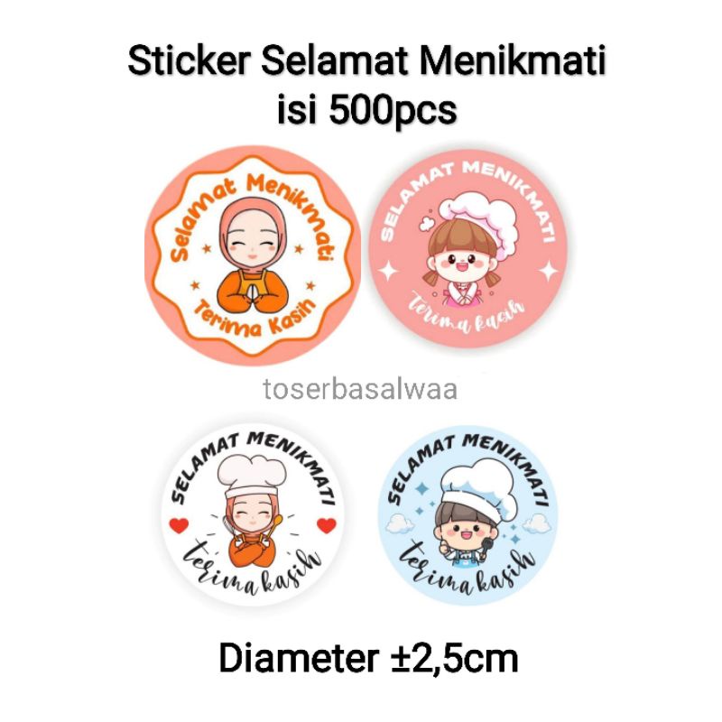

500pcs Sticker Selamat Menikmati 25mm Sudah Potongan