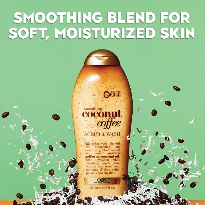 Body Scrub - Ogx Smoothing + Coconut Coffee Body Wash & Scrub 19.5 Fl. Oz