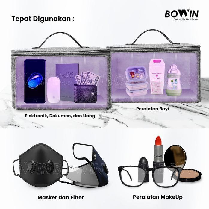 Terlaris Bowin Tas Uvc Sterilizer (Box Lampu Desinfeksi Bakteri, Kuman, Virus)
