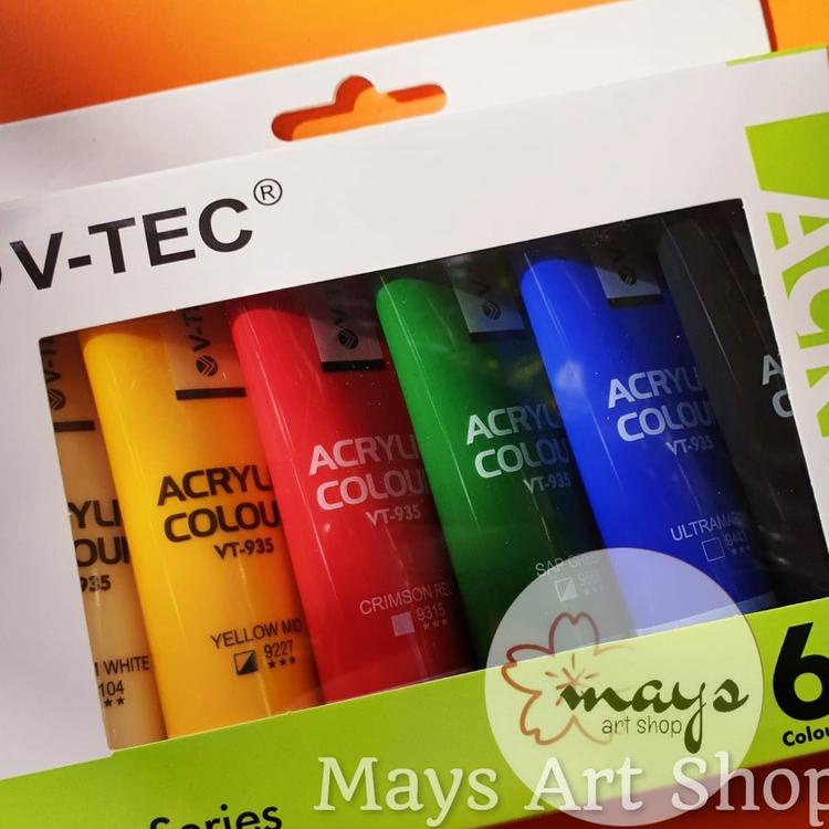 

Cat Akrilik Set Lukis V-Tec Isi 6 Warna Dasar X 30 Ml / Vtec Acrylic Paint Color 6X30 Ml Colour 6X30Ml Anak / Profesional