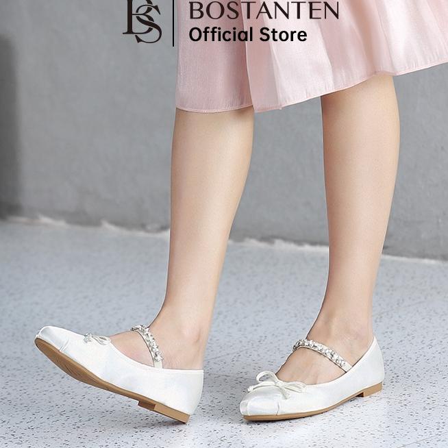 Bostanten Sepatu Wanita Flatshoes Pansus Pesta Pernikahan Korea Style