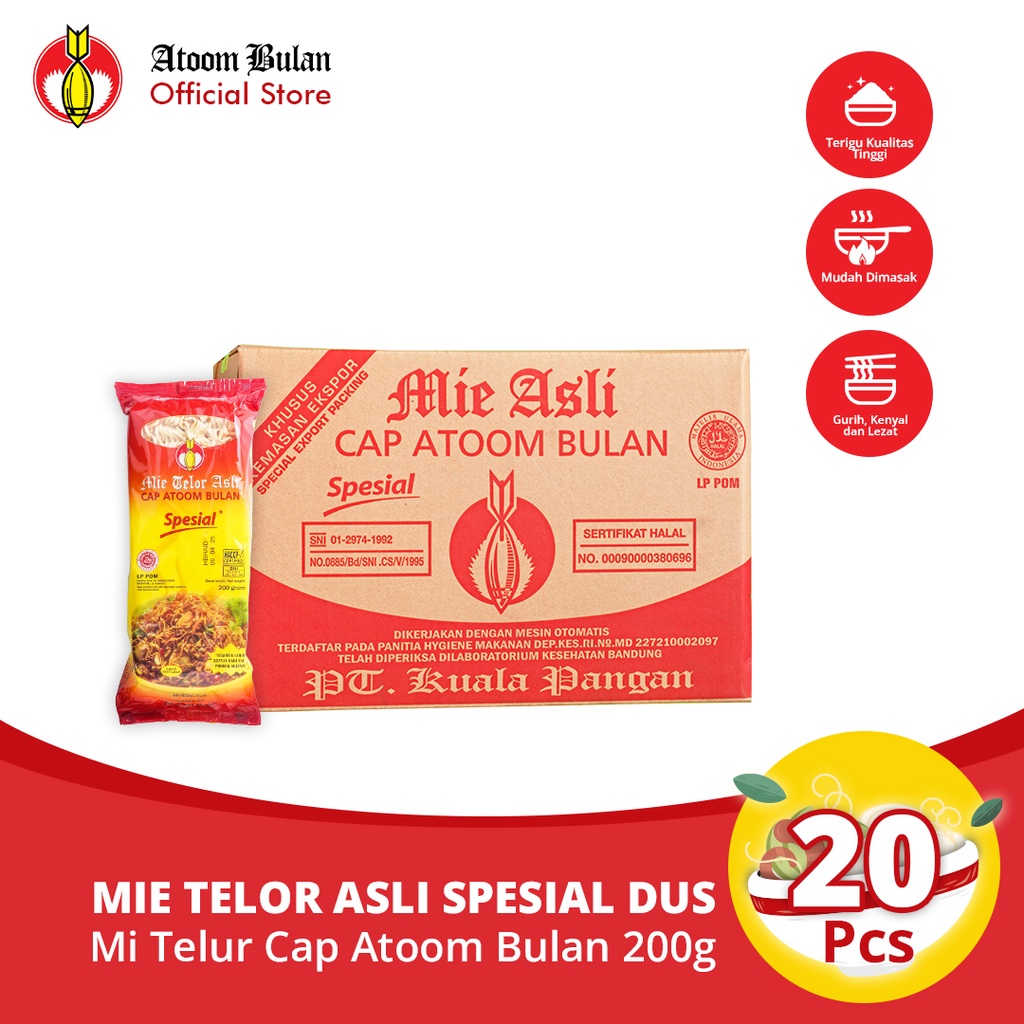 

Mie Telor Asli Cap Atoom Bulan Spesial (1 dus - isi 20 pcs)