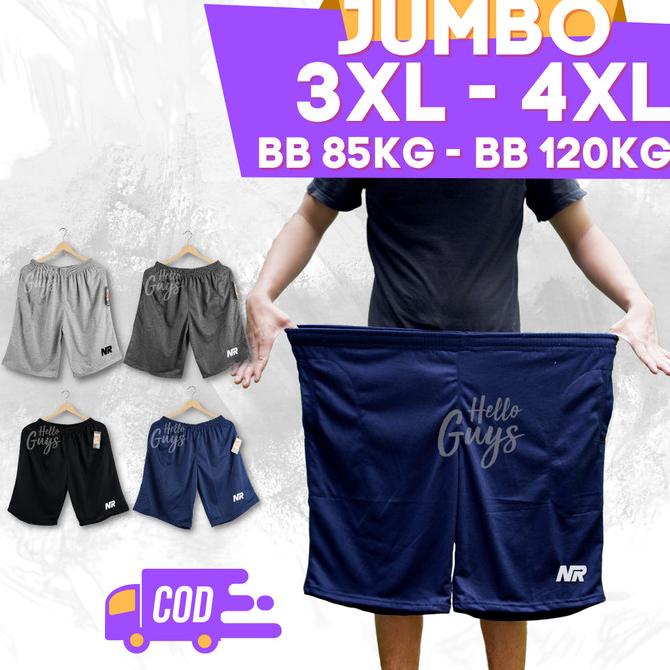 Celana Pendek Jumbo 3Xl - 4Xl Pria Dan Wanita Untuk Bb 90Kg - Bb 120Kg