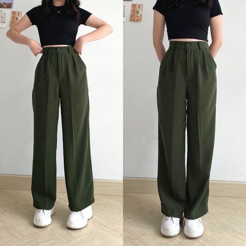 Cwlana Kain Culottes Highwaist Ootd Korea Style Terbaru 2024 Anti Kusut Crinkle Clana Culot Daily Co
