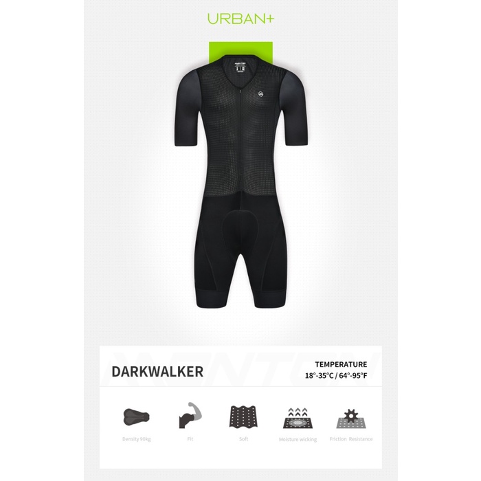 Promo Monton Skinsuit Mens Urban Darkwalker Short Sleeve