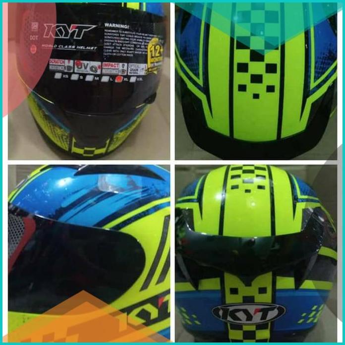 helm fullface kyt biru hijau stabilo 16novz3 sparepart