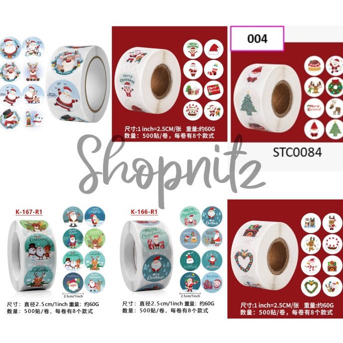 

((((()paling dicari] Stiker Segel Natal Sticker Label Merry Christmas 2.5cm isi 500 Stiker