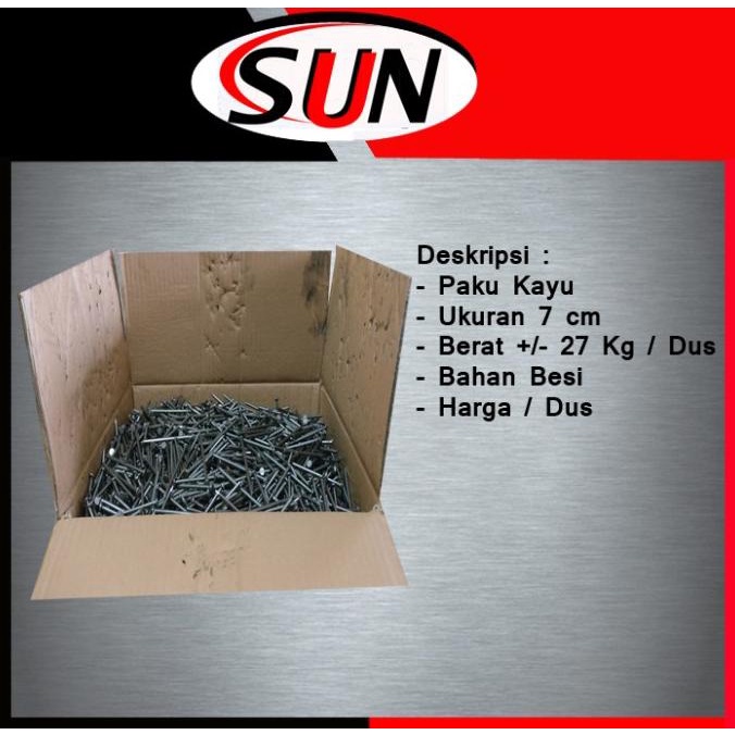 ,,,,,,,] Paku kayu 3" Inch ( 7 cm ) Berat Bersih +/-26 kg Dus