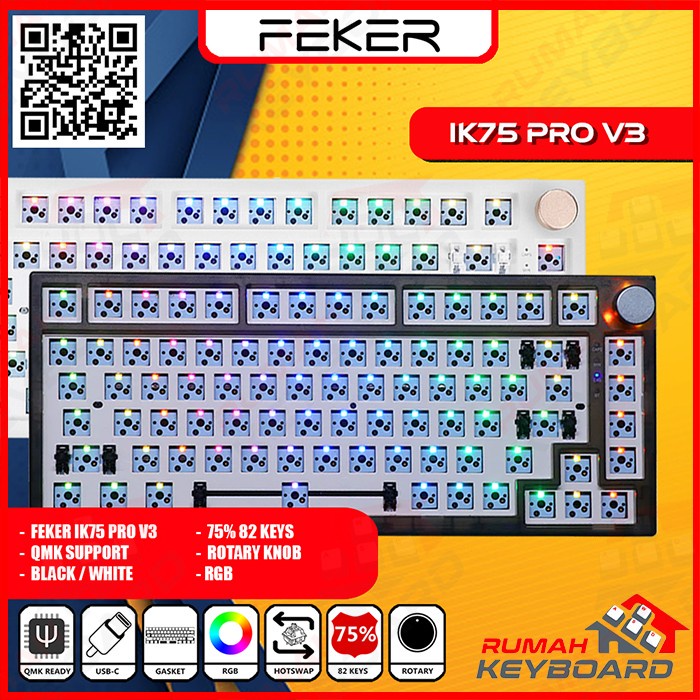 MECHANICAL KEYBOARD - FEKER IK75 V3 PRO - WIRED - GASKET - QMK - RGB