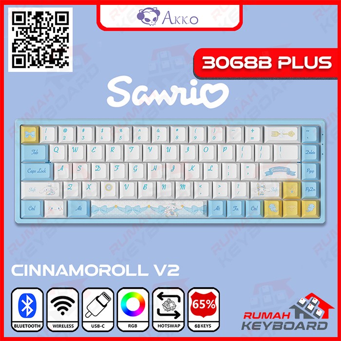 MECHANICAL KEYBOARD - AKKO 3068B PLUS - 65% - 3 MODE - CINNAMOROLL