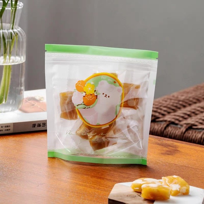 

best produk] ZIPPER BAG AESTHETIC 13.2x13 CM KEMASAN PERMEN COOKIES HIJAU zp 13-05