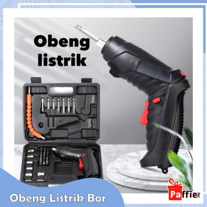 ((((()paling dicari] Obeng Listrik Bor Cordless Set 48 Mini Portable Mur Baut Mata Mesin Sk