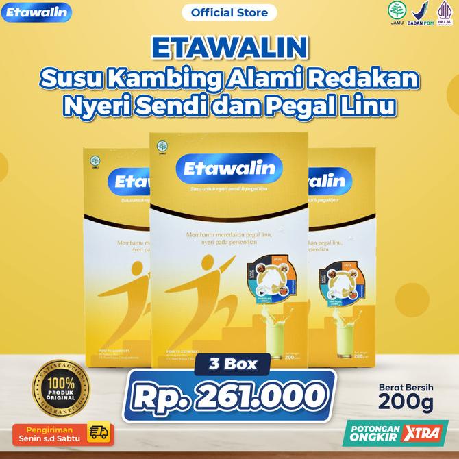 

Paket 3 box Etawalin - Susu Kambing Etawa Herbal Alami