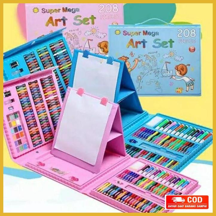

( COD ) Peralatan Lukis dan Mewarnai anak Art Set Crayon Pensil Warna Spidol warna set isi 150 pcs dan 208 pcs