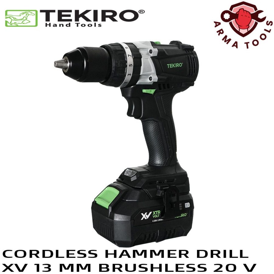 Tekiro Cordless Hammer Drill XV 13 MM Brushless 20 V/ Mesin Bor Baterai