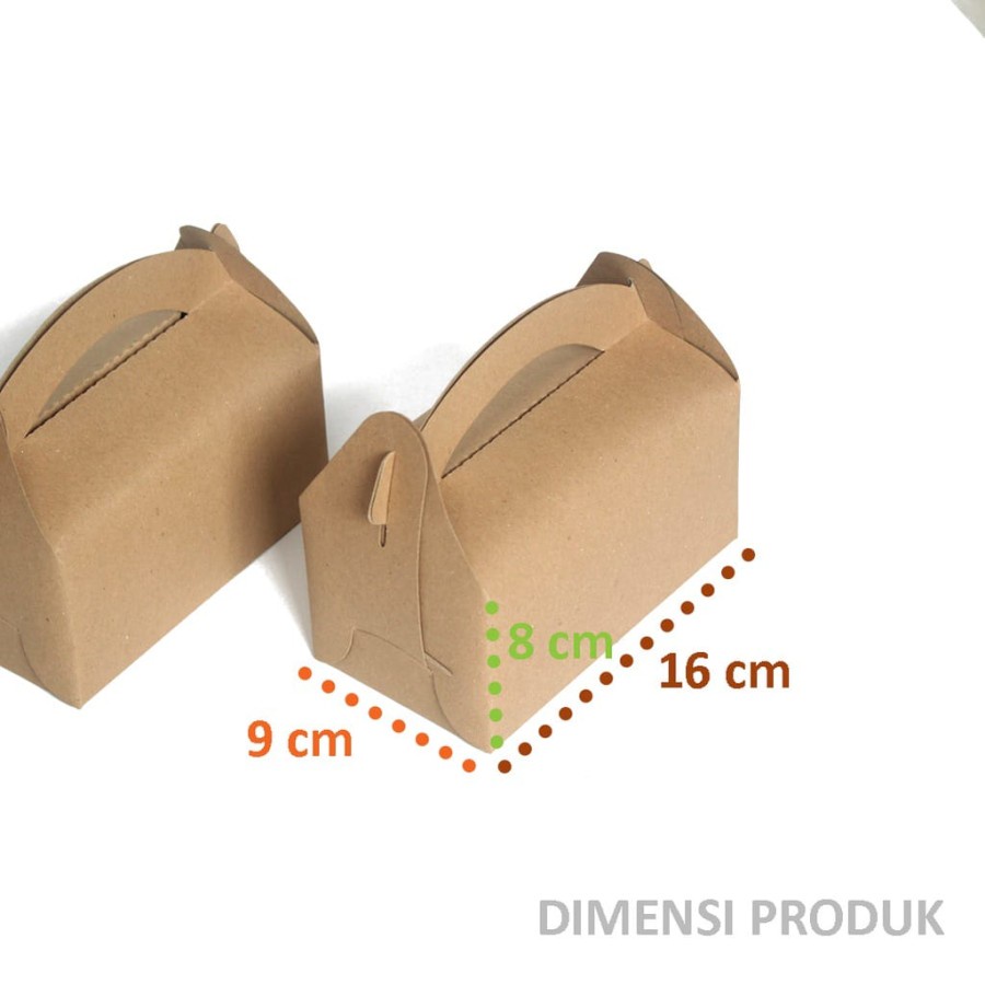

10 pcs gable box coklat polos kemasan bolu size 14.5 x 14.5 x 8 cm