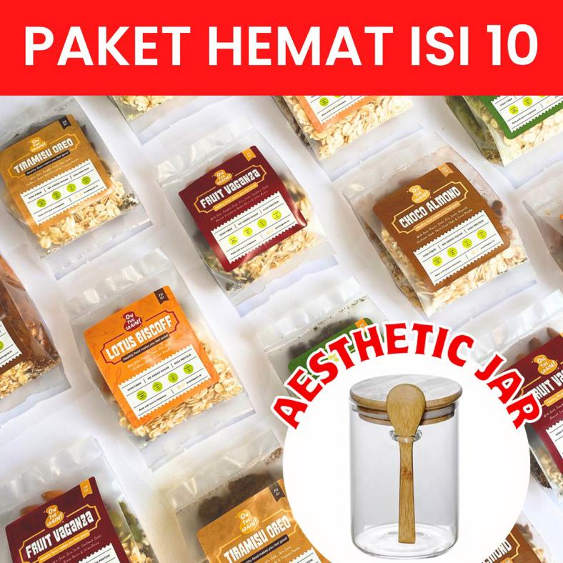 

Ready (10 PACKS) ON THE GRAIN Overnight / Instant Oats - Sarapan Sehat Cemilan Healthy Muesli