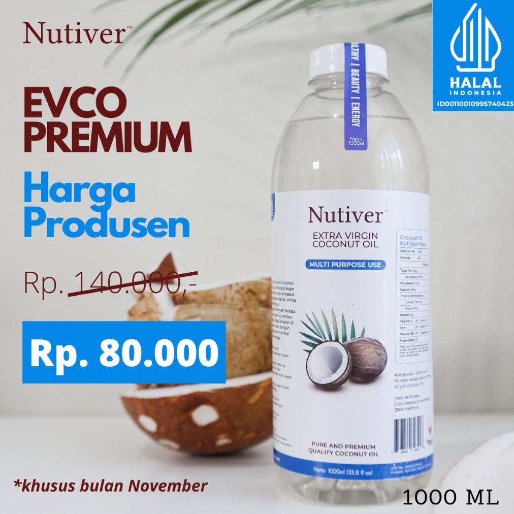 

Ready NUTIVER PREMIUM VCO Virgin Coconut OIL 1 Liter - EVCO EXTRA VIRGIN COCONUT OIL MINYAK KELAPA MURNI ASLI ORIGINAL - MINYAK VCO 1000ml 1L