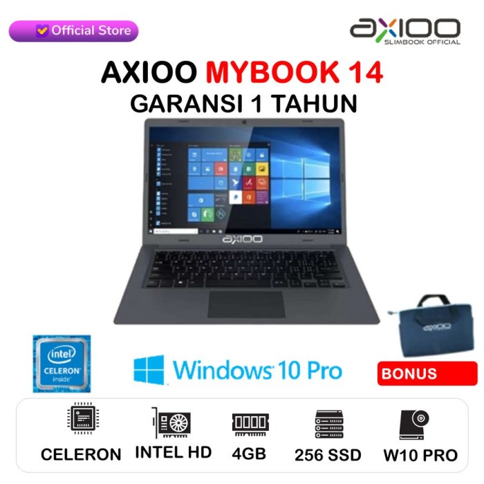 Notebook Axioo Mybook 14E - NB Axioo 14E - Celeron - Silver