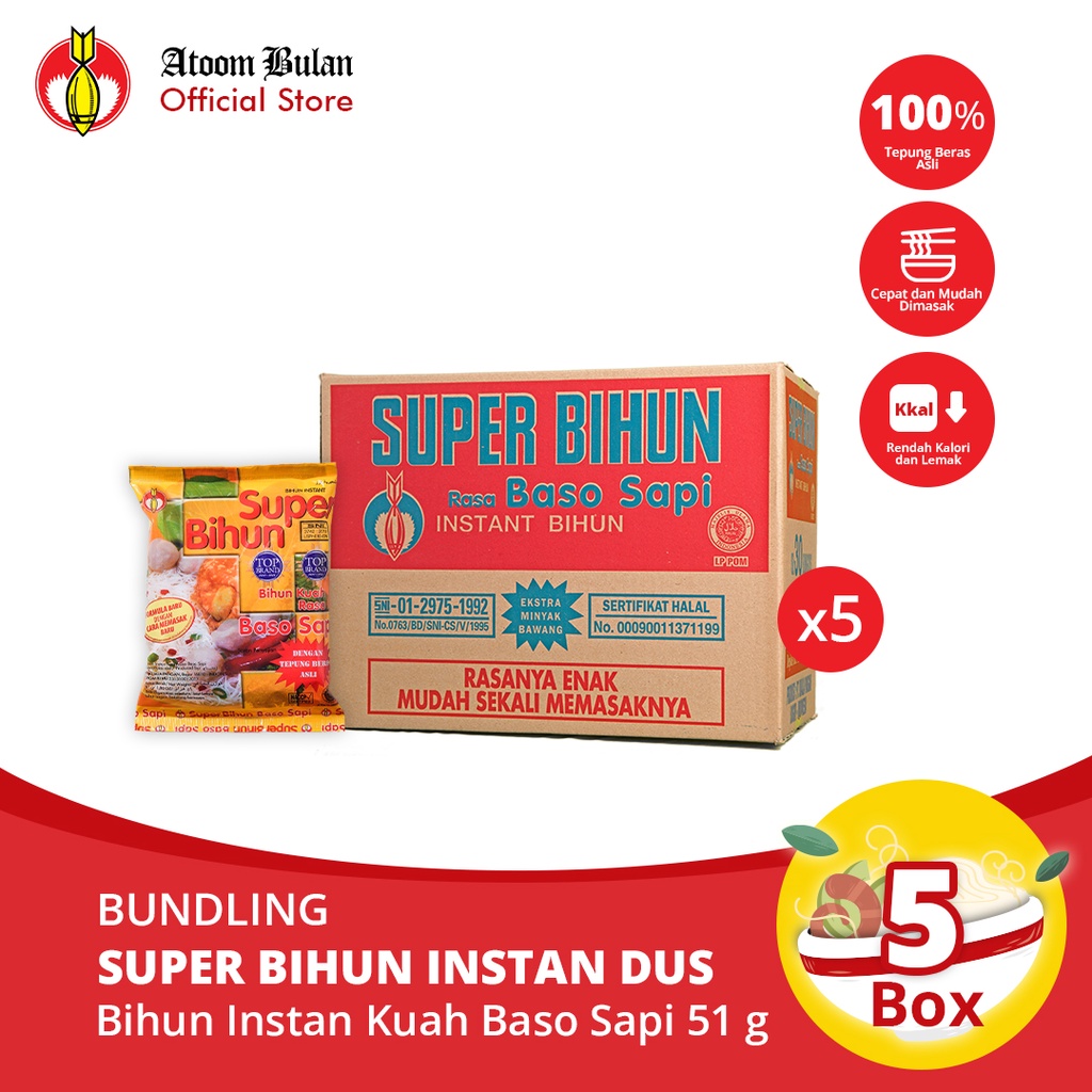 

Super Bihun Baso 5 dus (1 dus - isi 30 pcs)