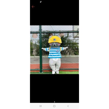 Termurah kostum badut panda abu topi