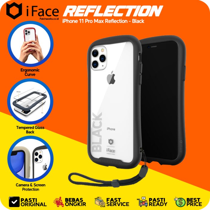 iFace iPhone 11 Pro Max Reflection Black Softcase Anti Crack Military