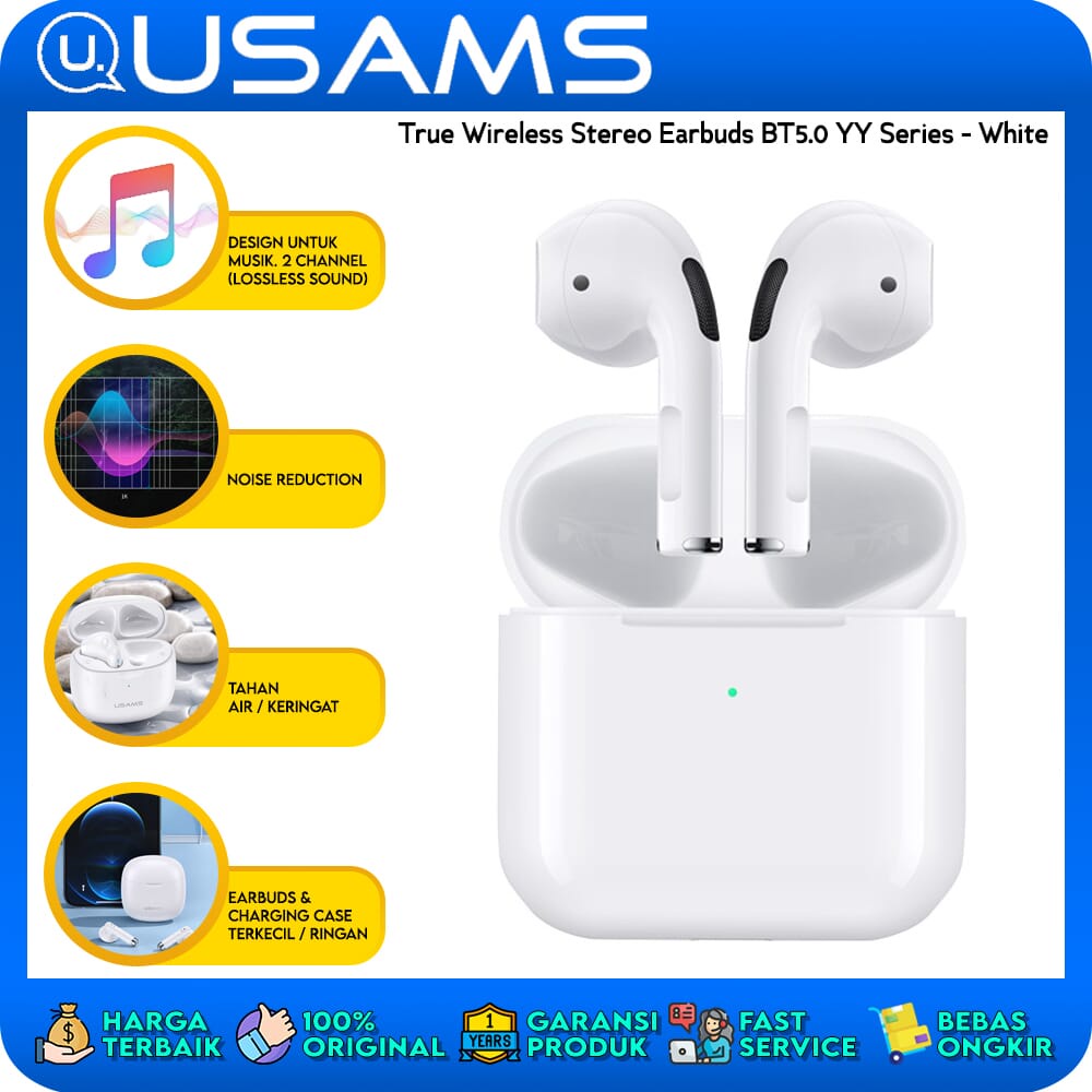 USAMS True Wireless Stereo Earbuds BT5.0 YY White Airpods
