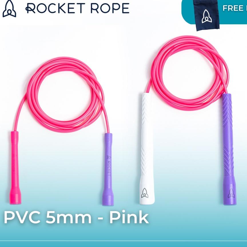 [Roet Rope] Pink Pvc Speed Rope 5Mm Short Handle Long Handle Jump Rope 5 Mm Jumprope Skipping Rope Lompat Tali Fitness Workout Skiping Warna Warni Colorful Olahraga