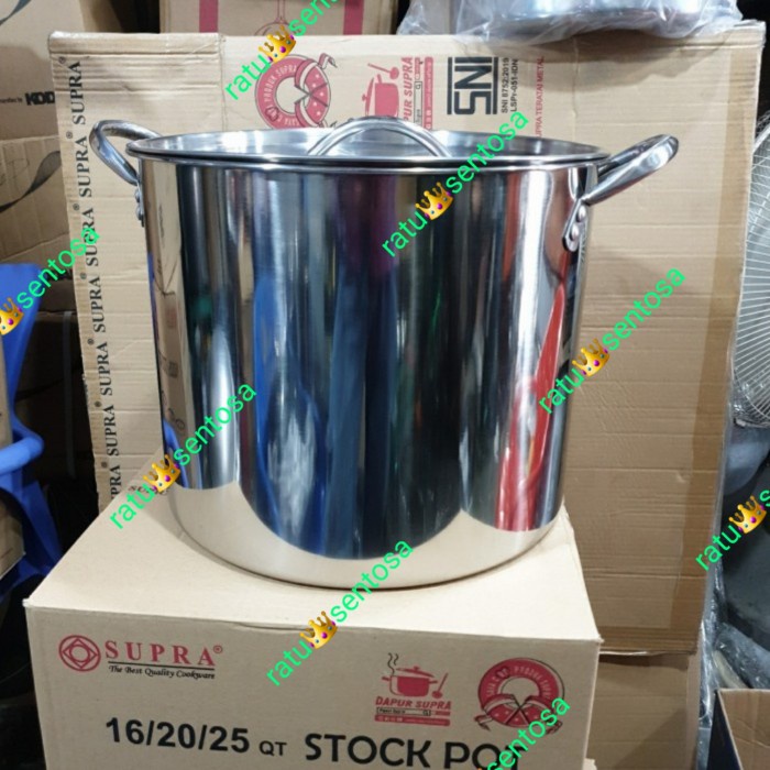 ><><><] Panci Supra Stockpot 25 Qt Stainless Steel Stockpot 25 panci air