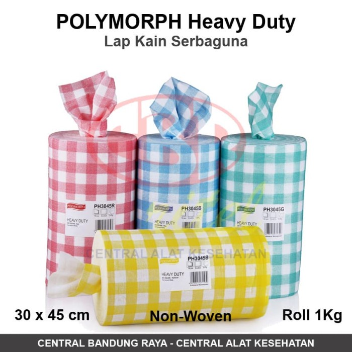 POLYMORPH HEAVY DUTY - LAP KAIN NON-WOVEN SERBAGUNA 30X45CM - ROLL 1KG