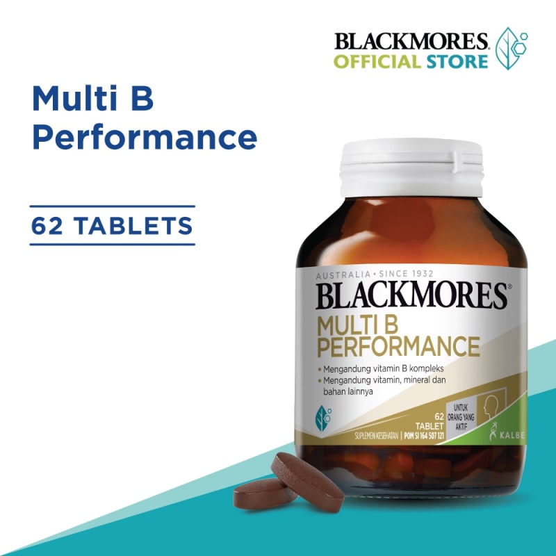 Blackmores Multi B Performance 1 Tablet Sehari Isi 62 Tablet (Bantu Jaga Kesehatan Orang Aktif) BPOM