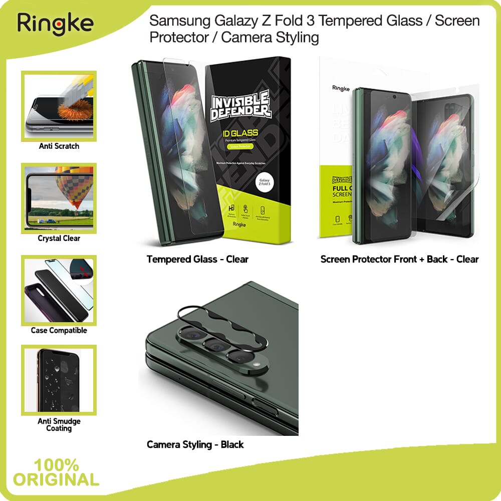Ringke Z Fold 3 Tempered Glass Anti Gores Screen Protector