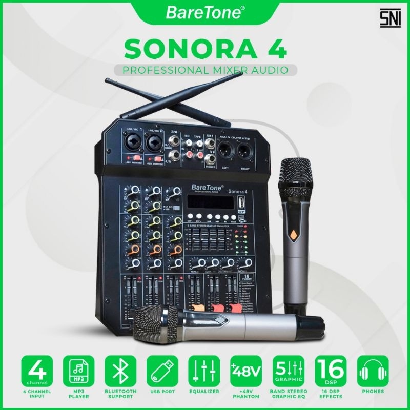 Mixer audio BARETONE SONORA 4 Profesional mixer 4 channel