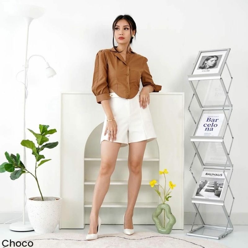 KEMEJA WANITA KEMEJA CROP WANITA OUTFIT KEKINIAN KEMEJA VIRAL