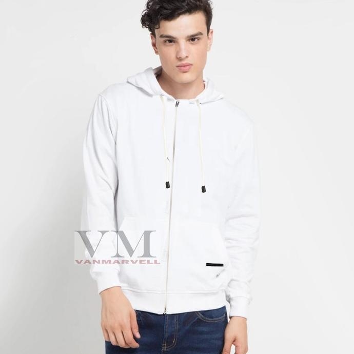 TERBARU VM JAKET PUTIH POLOS JAKET PRIA PUTIH 
