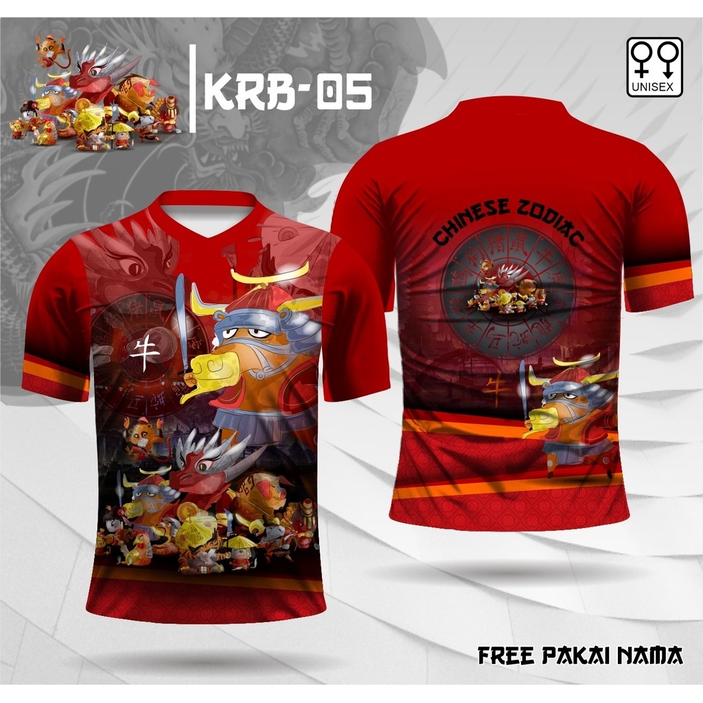 Baju imlek shio kerbau jersey chinese zodiac kaos all shio