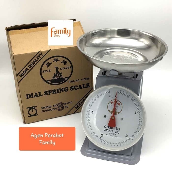 TIMBANGAN JARUM ANALOG BUAH FIVE GOATS 5/10/15/20 KG / TIMBANGAN DUDUK